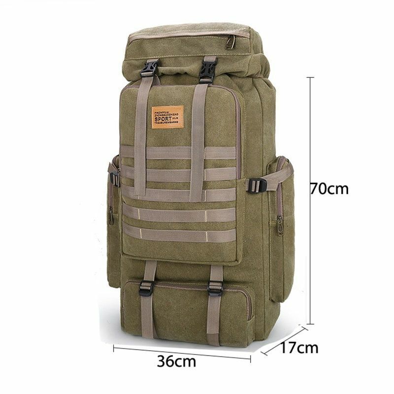 Large Camping Backpack Fishing Hiking Military Army Waterproof Rucksack Bag  Pack
