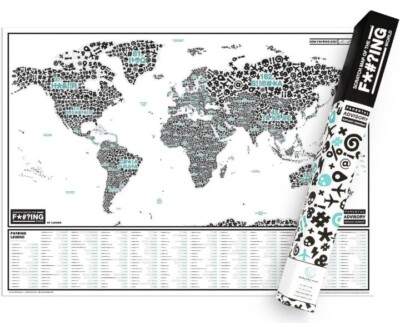 Scratch Map Of The F*#?ing World - Luckies - 82.5cm x 59.4cm Brand New & Sealed 