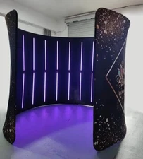 32 LED 360 Photo Booth Enclosure Custom Logo & Lights for Parties/Wedding Events