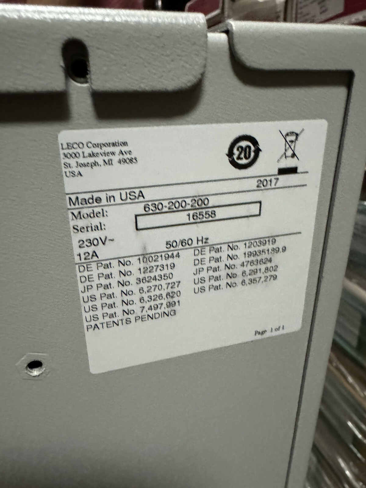 LECO 630-200-200 Truspec Micro 