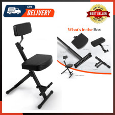 Drum Throne Guitar Stool Foldable  Portable Chair W/ Backrest  Footrest