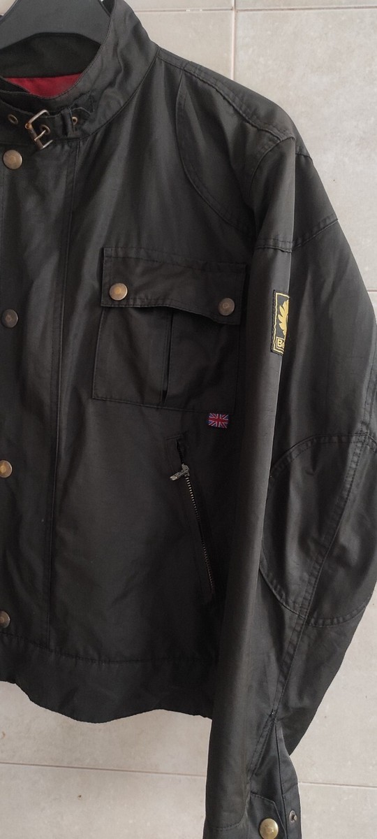 週末SALE! 美品Belstaff GOLD-labelナイロン製イタリア製L Belstaff Gold Label Nylon Biker Mens Rider Jacket | Size L/XL