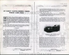 1918 Press Photo History of Early Clevelander's Bridge Projects - cva85135