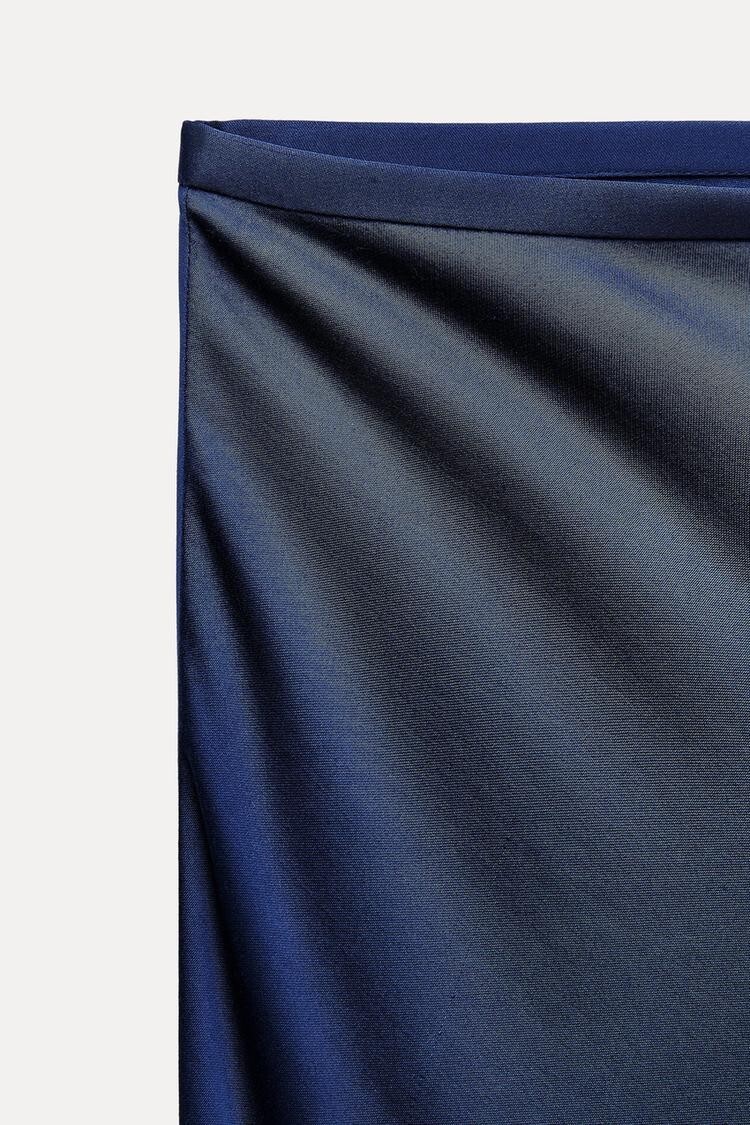 ZARA NAVY BLUE 3 Piece Knitted Midi Skirt Croptop & Cardigan SET. Size M EUR 91,87 - FR