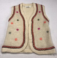 Vintage Jane Irwill Beige Open Wool Sweater C rdigan Knit Beige Colorful