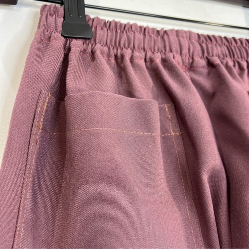 Vintage 60s 70s mauve polyester short sleeve straight leg pant suit set - Picture 13 of 15