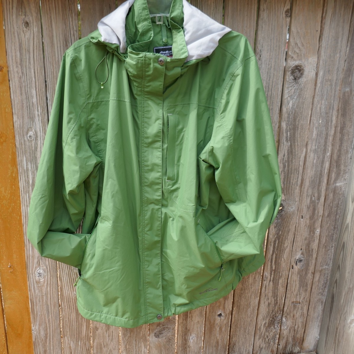 Eddie Bauer Weatheredge Jacket Waterproof Removable Hood Green XXL Pockets