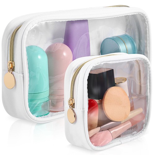 2 Pcs Cosmetics Bags Makeup Carry Bag Toiletry Bag Travel Pouches Clear