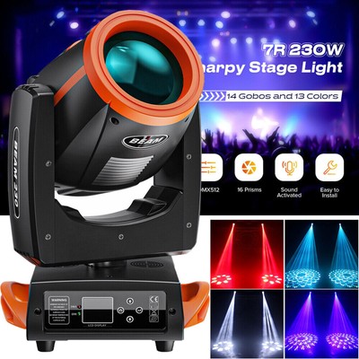230W 7R Zoom Sharpy 8+16Prism Strobe DMX Beam Stage Lighting Moving Head Spot US