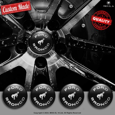 Bronco Decals Set of 4 3D Gel Silicone Center Wheel Caps Stickers