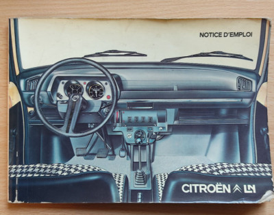 Citroen LN, NOTICE D'EMPLOI ET D'ENTRETIEN Original 1978, Owner's Manual