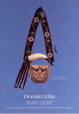 1994 GALLERY AD,  AMERICAN INDIAN SHOT POUCH PRINT AD, POWDER HORN, MISSOURI, AD