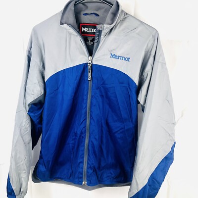 Marmot Soft Shell Light Jacket Gray Blue Full Zip Active Hiking Backpacking Sz S