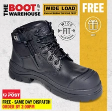 Wide Load 690BZC - 6E Extra Wide Fitting, Black Composite Toe Safety Work Boots