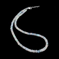 18" Ethiopian Opal Faceted Rondelle Beads, Ethiopian Opal Rondelles Necklace