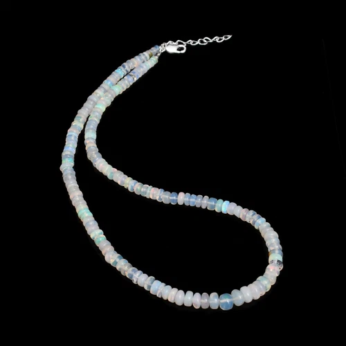 18" Ethiopian Opal Faceted Rondelle Beads, Ethiopian Opal Rondelles Necklace - product listing photo