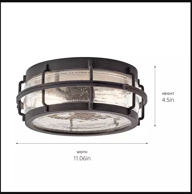 Luz de montaje empotrada interior/exterior Kichler Montview 11" zinc desgastado Foto 2 de 4