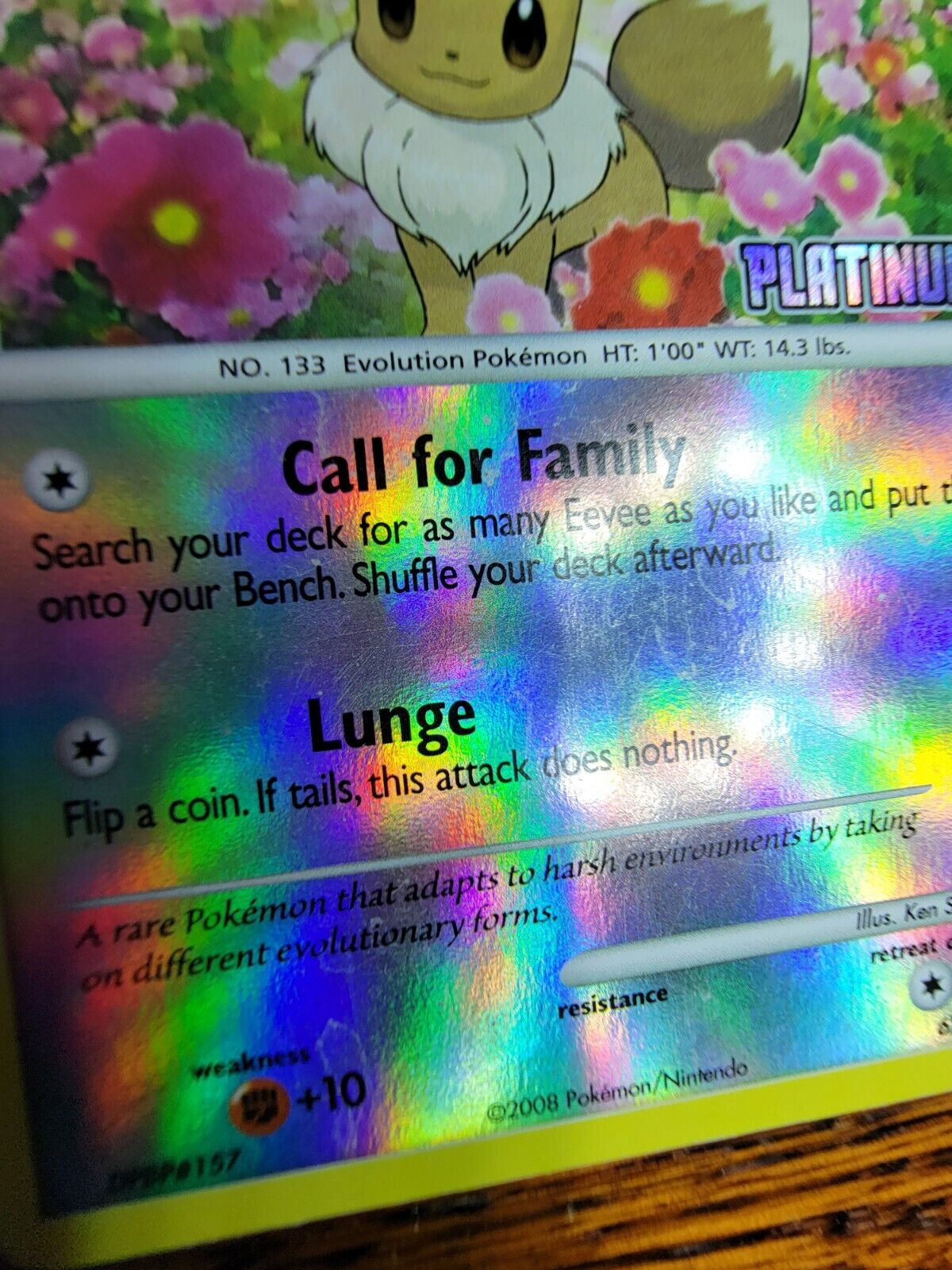 Pokemon Eevee Platinum Reverse Holo 62/100 Burger King Values - MAVIN