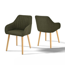 Image of Goeurvant Dining Chairs Set of 2 Kitchen Chair with Armrests8 Colors&Materials