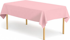 2 Pack Pink Tablecloth Plastic Rectangle Table Covers PEVA Pink Plastic Table Cl