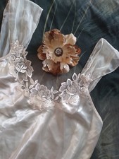 Vintage Dentelle Nightgown M Ivory Cream Silky Satin Vintage Nightie Lingerie