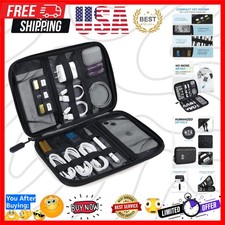 Large Electronic Organizer Travel Case for Tech Accessories, Black