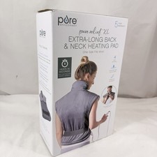 Pure Enrichment PureRelief XL Back Neck Electric Heat Heating Pad Gray 29"x24"