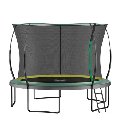 12FT Springfree No Gap Trampoline with Safety Net, Green