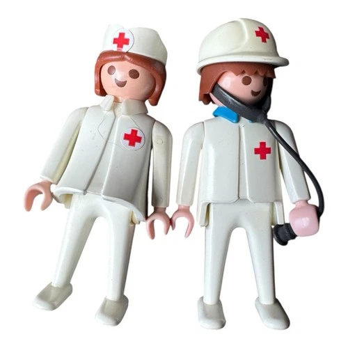 Vintage Playmobil Doctor And Nurse Figures 1980s