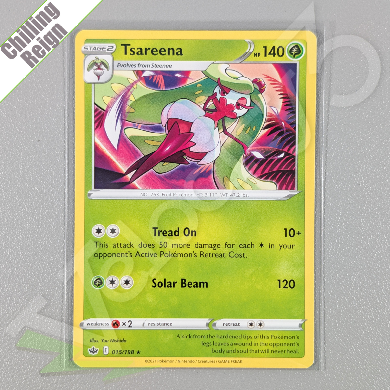 Pokemon TCG Card - Tsareena 15/198 Rare | Chilling Reign (2021)