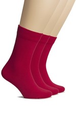 Hugh Ugoli Women's Thick Cotton Winter Crew Socks  Warm 6-9, Red 3 Pairs 