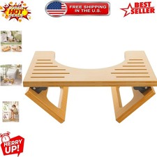 Eco-Friendly 7-Inch Bamboo Folding Toilet Stool for Adults - No Assembly