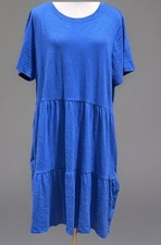 Gap Woman’s Blue Babydoll Knit Blouson Dress Soft Pockets Thin Breezy Comfy XL