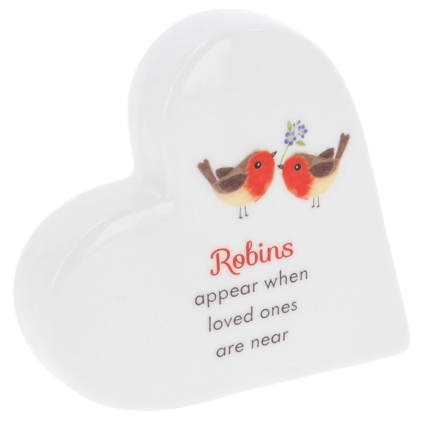 Shudehill Giftware Robins Memorial Standing Heart Plaque