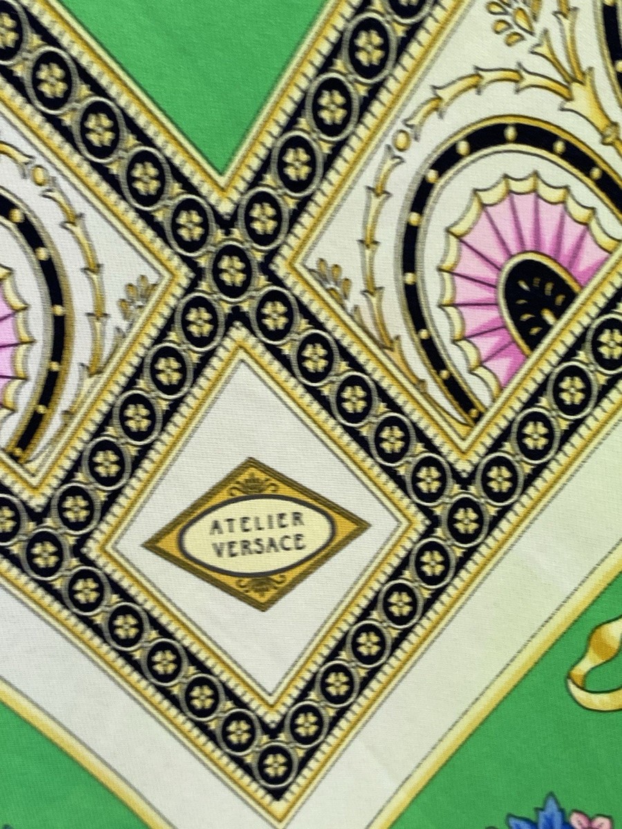 ATELIER VERSACE　Versace　スカーフ　silk scarf Versace Stole Scarf VERSACE Reversible Muffler Silk Wool