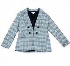 Vintage Liz Claiborne Blazer Gray Plaid Buttons Jacket Size 6 Women  s