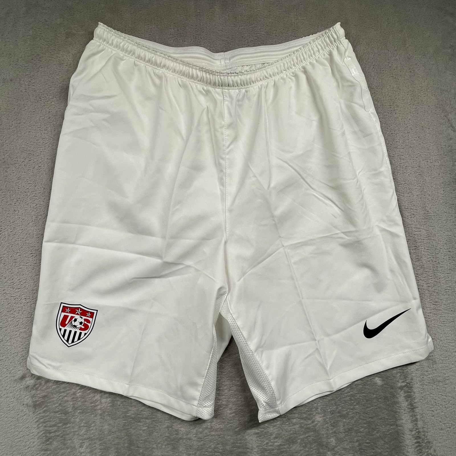 United States Soccer Shorts Mens M White Nike USA Crest Recycled Polyester