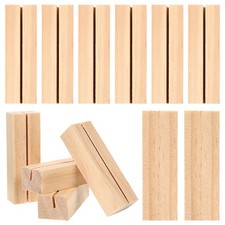 Wood Place Card Holder Reusable Table Number and Photo Display Stand Beige