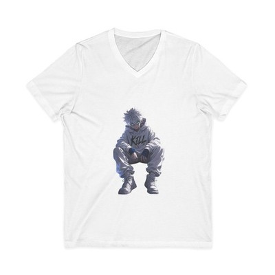 Hooded Figure Illustration Tee | Back Crown and Dark Wings