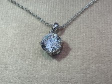 2.0 Carat Lab Created Round Cut Diamond Pendant inc Necklace Platinum Plated 925