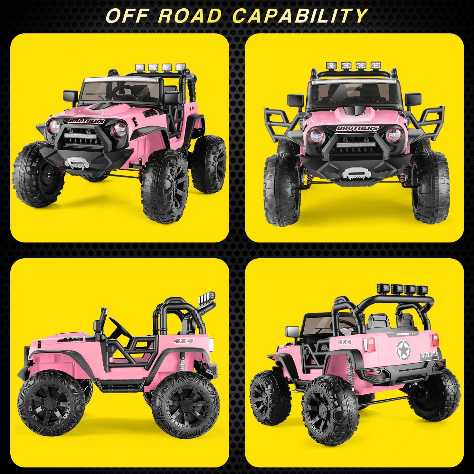 24V Kids Car Toy Ride on Truck Powerful Wheels w/Remote Bluetooth LED Lights