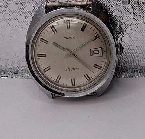 Vintage 1971 Timex Electric Men's Stianless Steel Watch - Parts or Repair