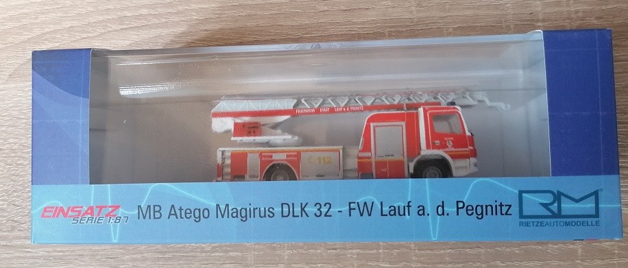 Rietze 68560 - 1/87 Magirus DLK Fire Department Lauf a.d. Pegnitz - New