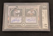 2021 Topps Museum Collection Dual Auto Ken Griffey Jr/Ichiro #07/15 Beckett 8.5