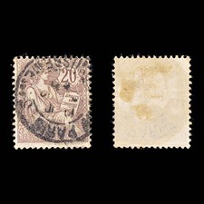 9351: France SG311 2x 20c Brown lilac 1902 Sc#135 Mi104 Used C£18