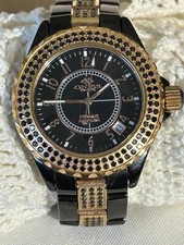 D Oniss Paris Women's ON8891-L BLK/GLD Ceramica OMG Swiss Collection  Watch
