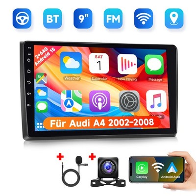 Für Audi A4 S4 RS4 B6 B7 SEAT EXEO Android15 Autoradio GPS NAVI Apple Carplay FM