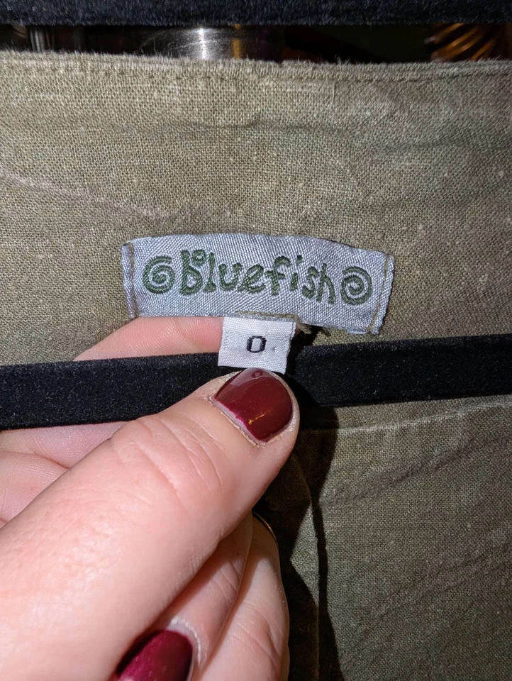 Chaqueta de cáñamo manga algodón Barclay Blue Fish sin pintar verde talla 0 botón retirado Foto 4 de 4