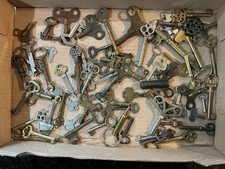 Vintage Skeleton Clock Key Lot Some Brass