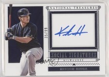 2019 Panini National Treasures Social Signatures 35/99 Keston Hiura Auto 0l1